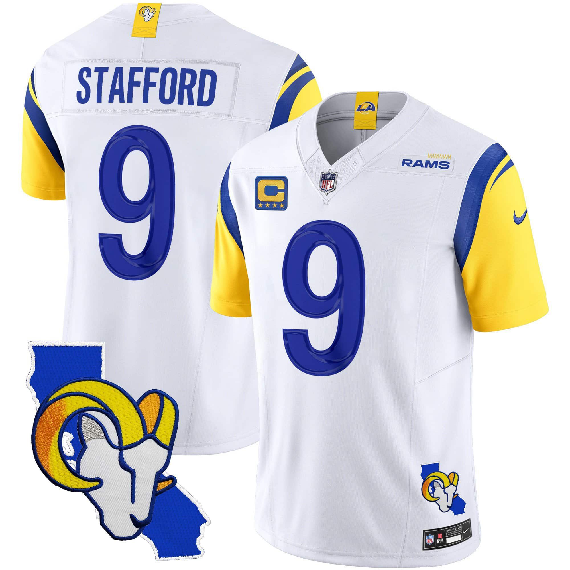 Men Los Angeles Rams #9 Stafford White 2024 Nike California Patch Vapor Limited NFL Jersey->indianapolis colts->NFL Jersey